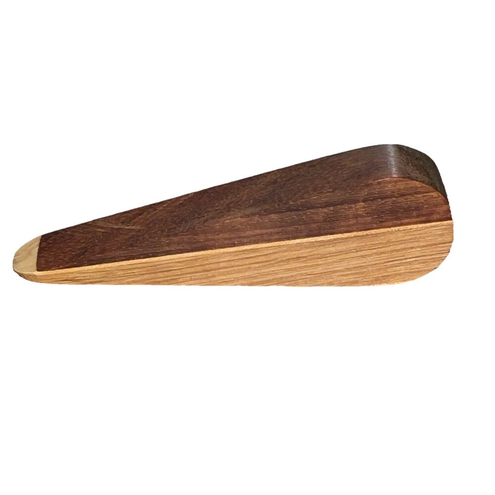 Handcrafted Two-Tone Wooden Door Stop Wedge Minimalist Modern